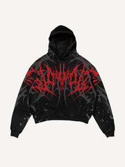 Graphic Print Slant Pockets Hoodie