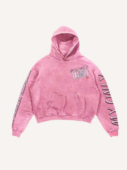 Heartbroken&Letter Graphic Print Slant Pockets Hoodie