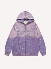 Colorblock Begoberg&Gypsophila Zip Up Slant Pockets Hooded Coat