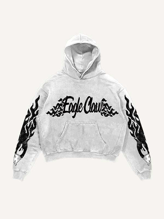 Eagle Graphic Print Slant Pockets Hoodie