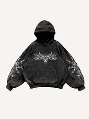 Hoodie mit Grafikdruck und schrägen Taschen
