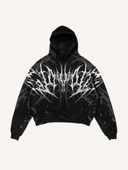 Graphic Print Slant Pockets Hoodie