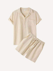 Solid Color Patch Pocket Drawstring Waist Two-Piece Set