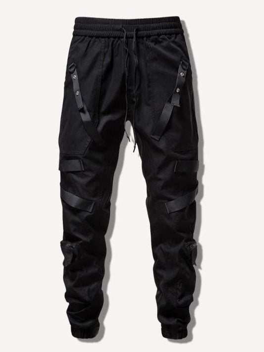 Drawstring Waist Pocket Side Cargo pants