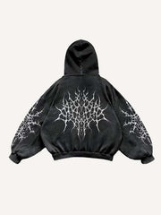 Hoodie mit Grafikdruck und schrägen Taschen