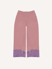 Colorblock Eye Faux Decal Print Elastic Waist Pants