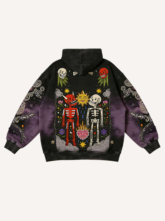 Happy Skull Print Valentine is Day Gift Hoodie