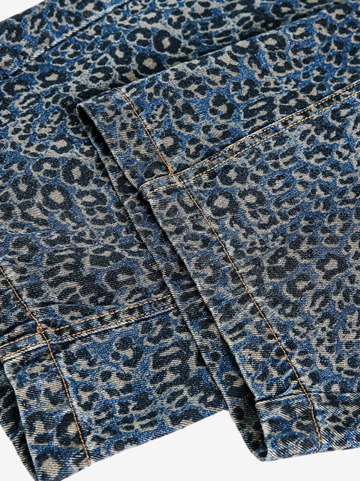 Denim Street Leopard Print Barrel Jeans - 2458