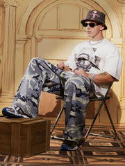 Cross And Portrait Denim Bucket Hat