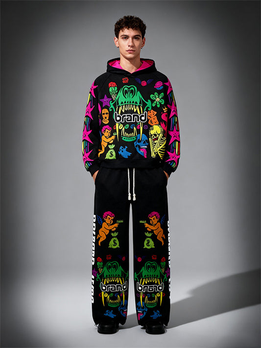 Trendy Double-Sided Printed Dog Angel Sweatshirt