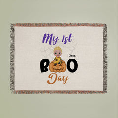 My 1st Boo Day Woven Blanket