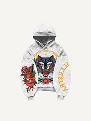 Fitness Barbell Giant Wolf Street Tattoo Sweatshirt