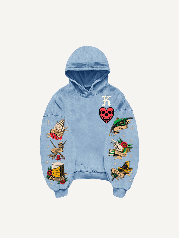 Skull King Playing Card Street Tattoo Sweatshirt