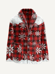 Merry Christmas! Multi-colored Snowflake Print Corduroy Suit