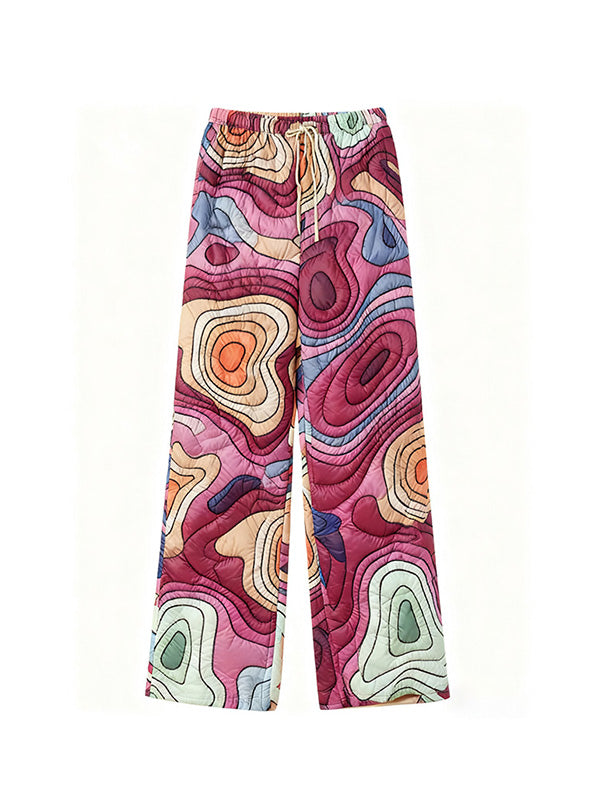 Textured effect warm news weather map personalized trousers