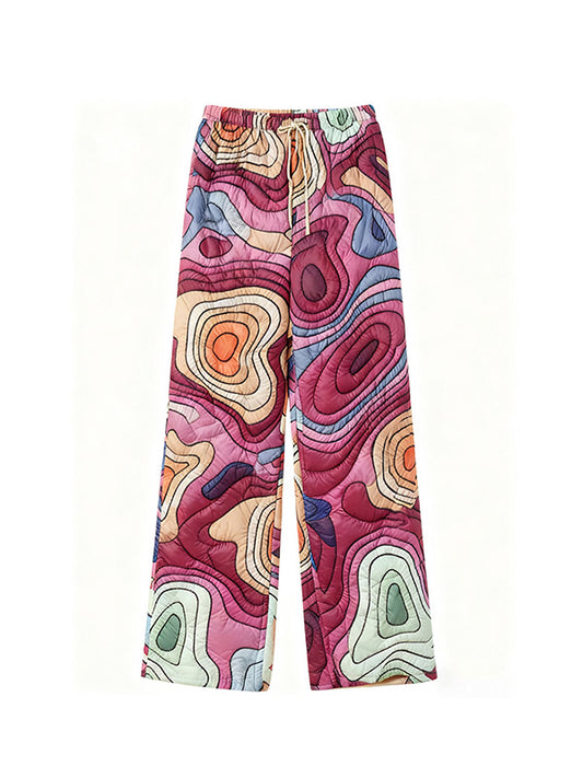 Textured effect warm news weather map personalized trousers