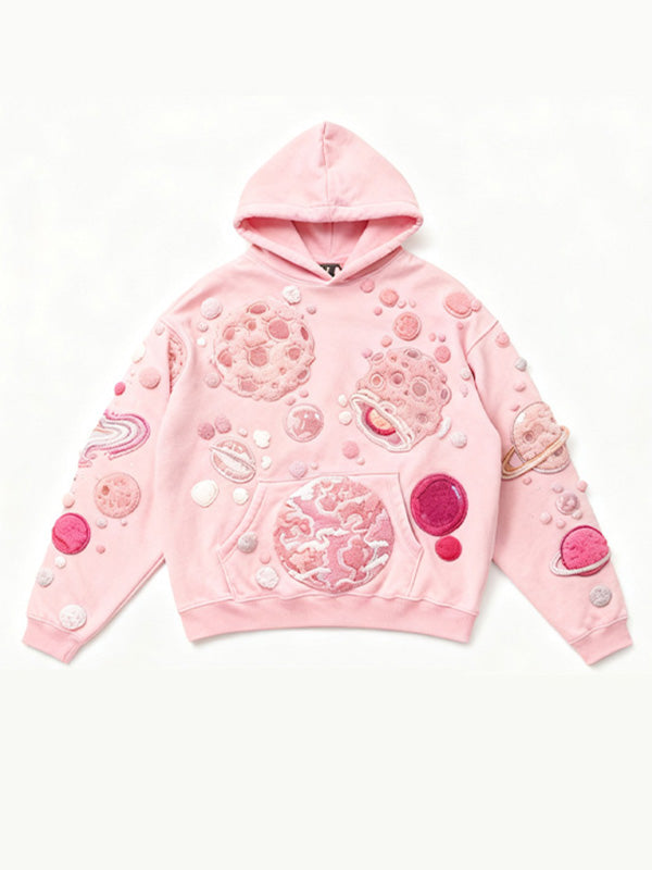 We are from the Happy Planet! Patch Printed Y2K Sweatshirt