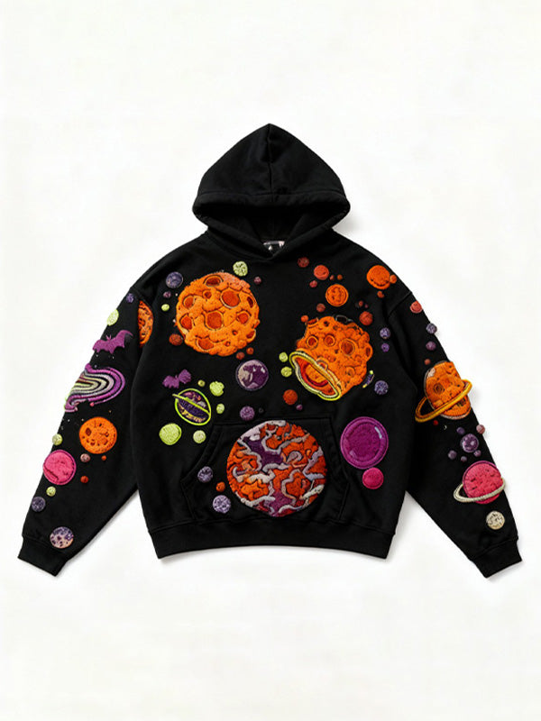 We are from the Happy Planet! Patch Printed Y2K Sweatshirt