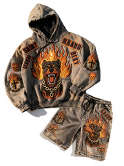 Hellhound embroidered print warm and fashionable sweatshirt