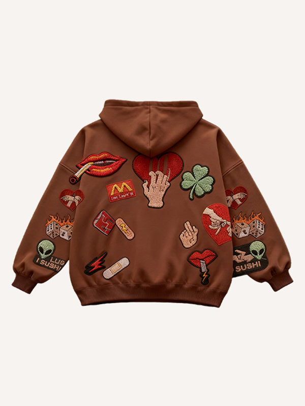 Sexy red lips sticker effect sweatshirt