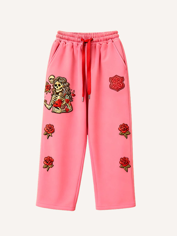 Fashionable Warm Skull Halloween Give You My Heart Printed Pants