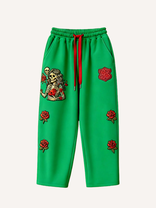 Fashionable Warm Skull Halloween Give You My Heart Printed Pants