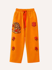 Fashionable Warm Skull Halloween Give You My Heart Printed Pants