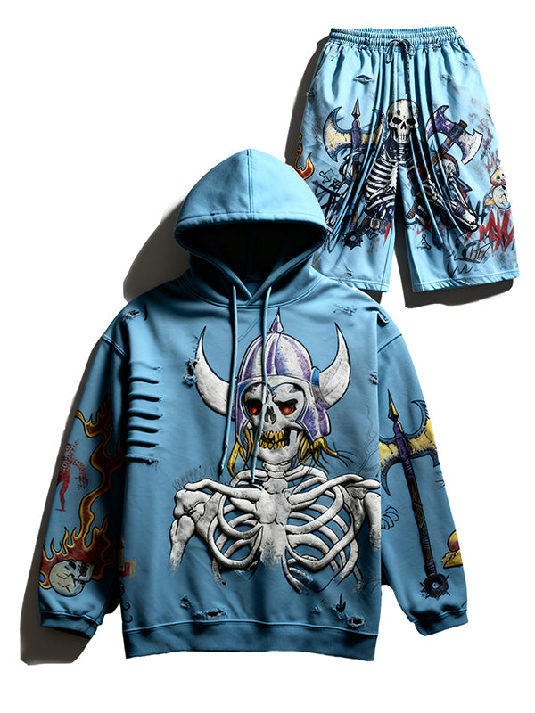 I am the Skeleton King hand-painted distressed sweatshirt