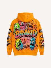 Invincible Monster Battle Warm Printed Hoodie