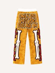Hooded skull print stylish all-season trousers