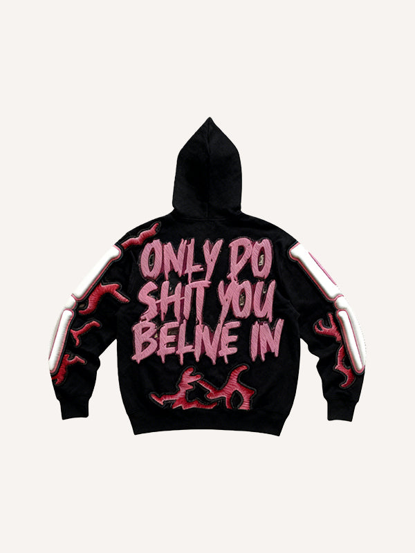 Hooded Skull Print Sweatshirt - Stylish All-Season