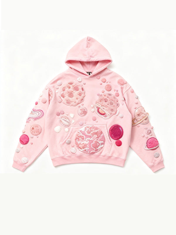 We are from the Happy Planet! Patch Printed Y2K Sweatshirt