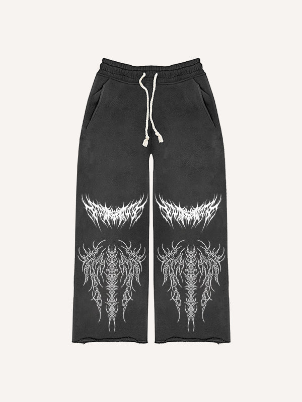 Retro dark style printed double-sided Pants