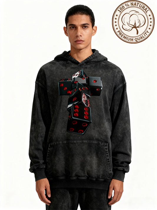 Faith is not a gamble but a testament to order Pure cotton printed sweatshirt