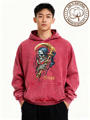 The Grim Reaper's scythe is a pure gold pure cotton printed sweatshirt