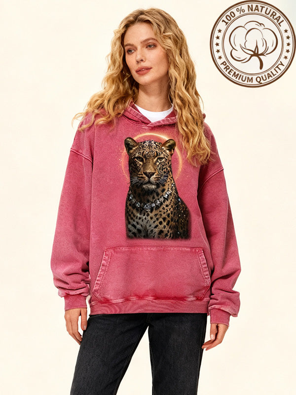 Heart Like a Cheetah Washed Cotton Sweatshirt