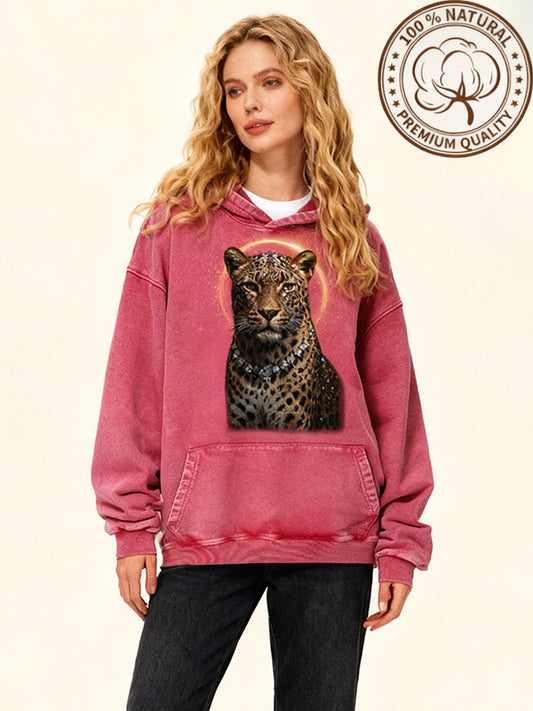 Heart Like a Cheetah Washed Cotton Sweatshirt