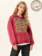 Eyes of a Hundred Turns and Thousand Turns Washed Trendy Hoodie
