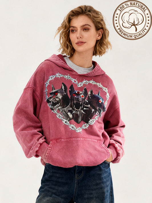 One thought can lead to hell another to heaven Water-washed hoodie