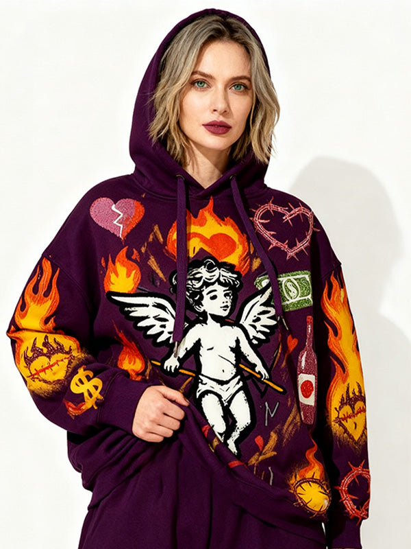 Love is as hot as fire comfortable loose sweatshirt