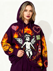 Love is as hot as fire comfortable loose sweatshirt