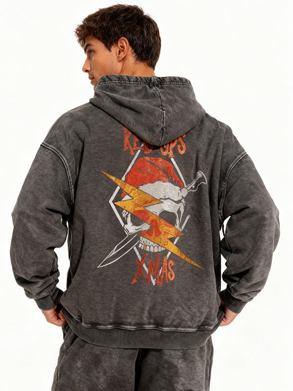 Santa Claus cotton Hoodies under lightning
