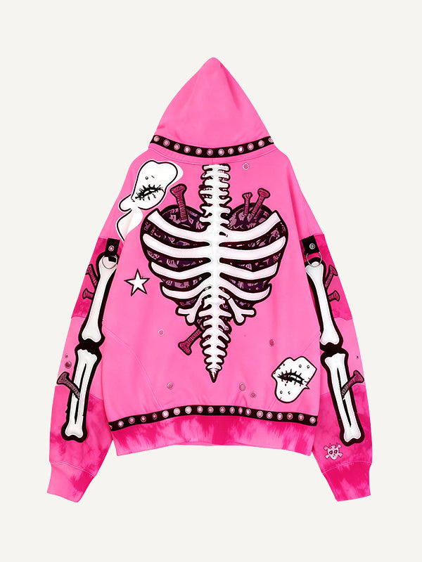 A must-have hoodie with cool Y2K print design for street style photos