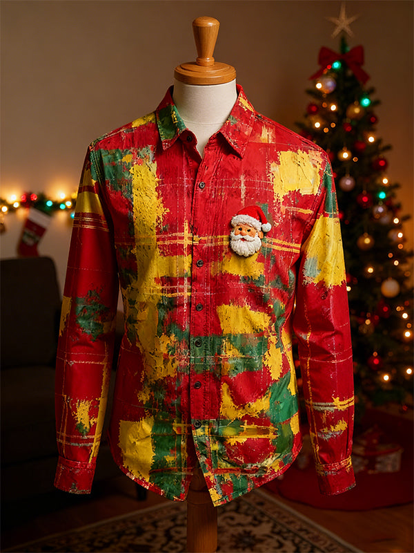 A plaid shirt with a strong Christmas atmosphere