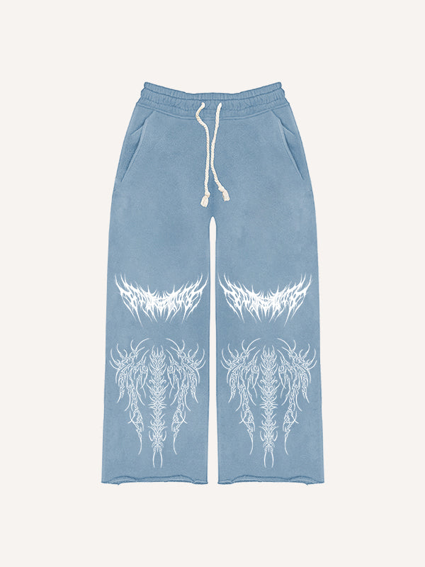 Retro dark style printed double-sided Pants