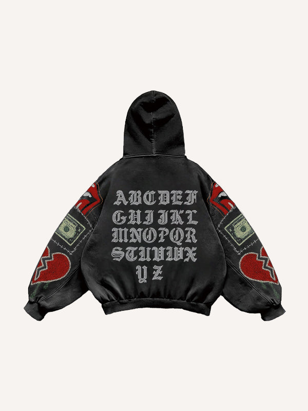 Sexy Monroe girl print distressed street style sweatshirt