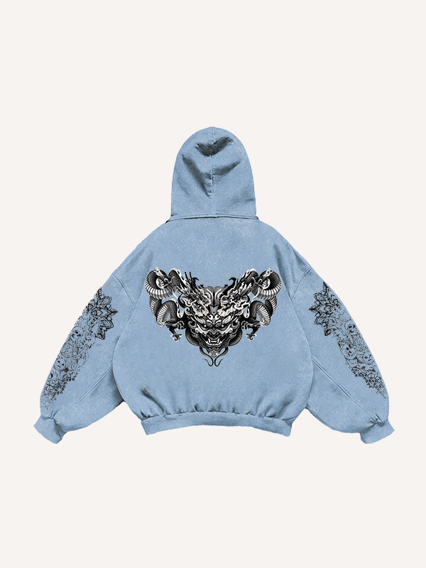 Double Dragon Monster Traditional Classic Pattern Sweatshirt