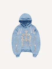 Rhinestone Heavy Industrial Light Luxury Hooded Sweatshirt