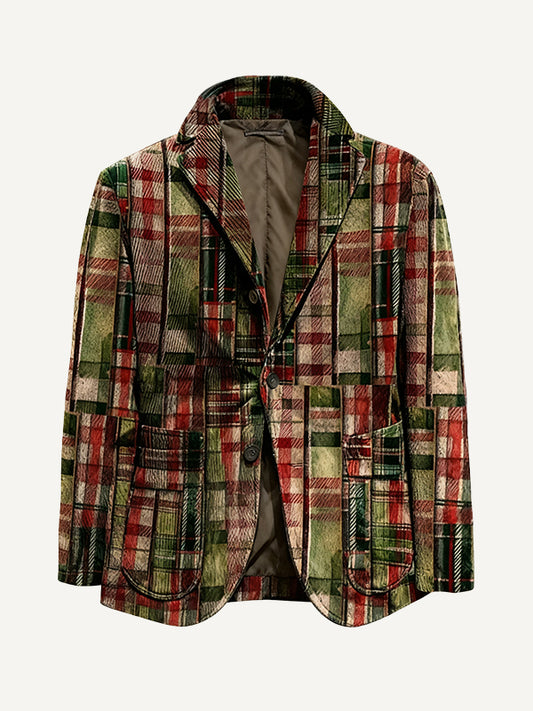 Christmas-themed artist-print blazers