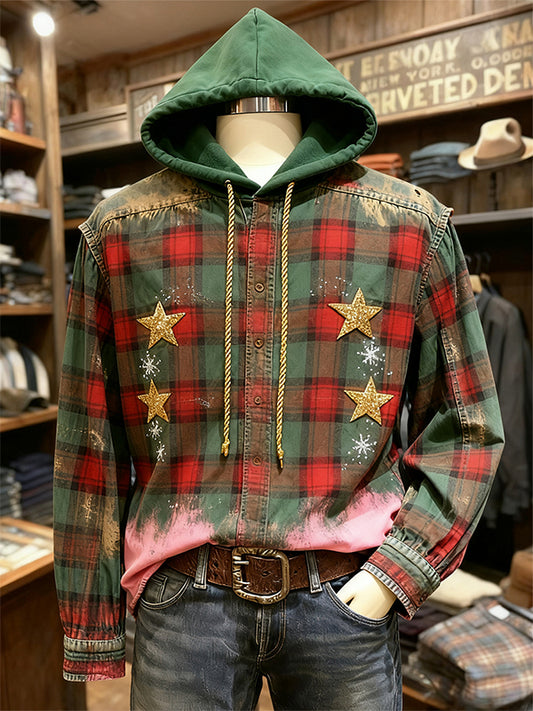 Stylish Christmas hooded cardigan shirt